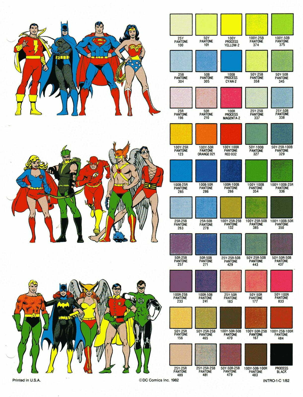 DC Comics colour guide 1982